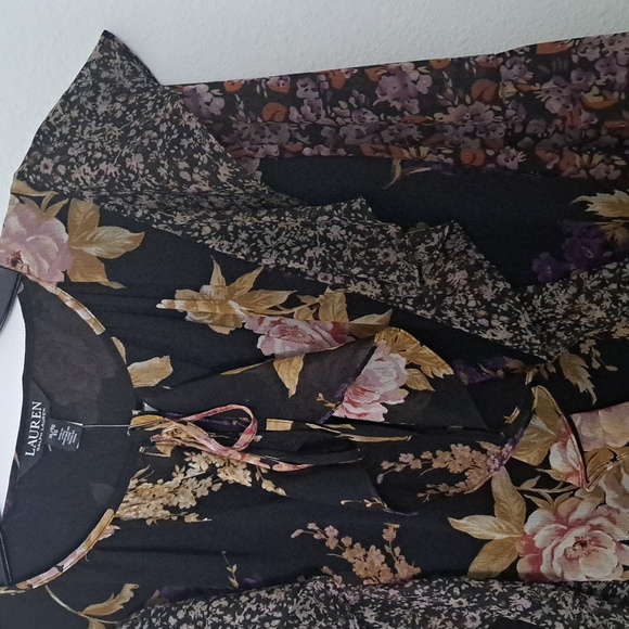 Lauren Ralph Lauren Floral Ruffle-Trim Georgette Blouse - Picture 4 of 7